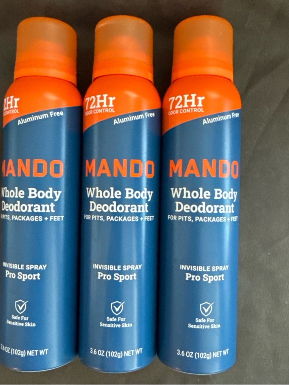 MANDO Pro Sport Whole Body Deodorant Spray - Set of three
